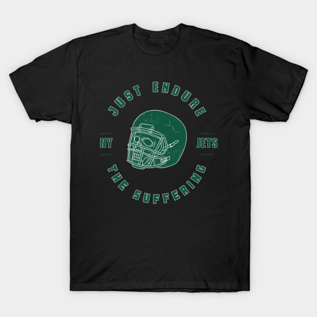 Just Endure the Suffering Skull in Helmet T-Shirt by Sleepless in NY